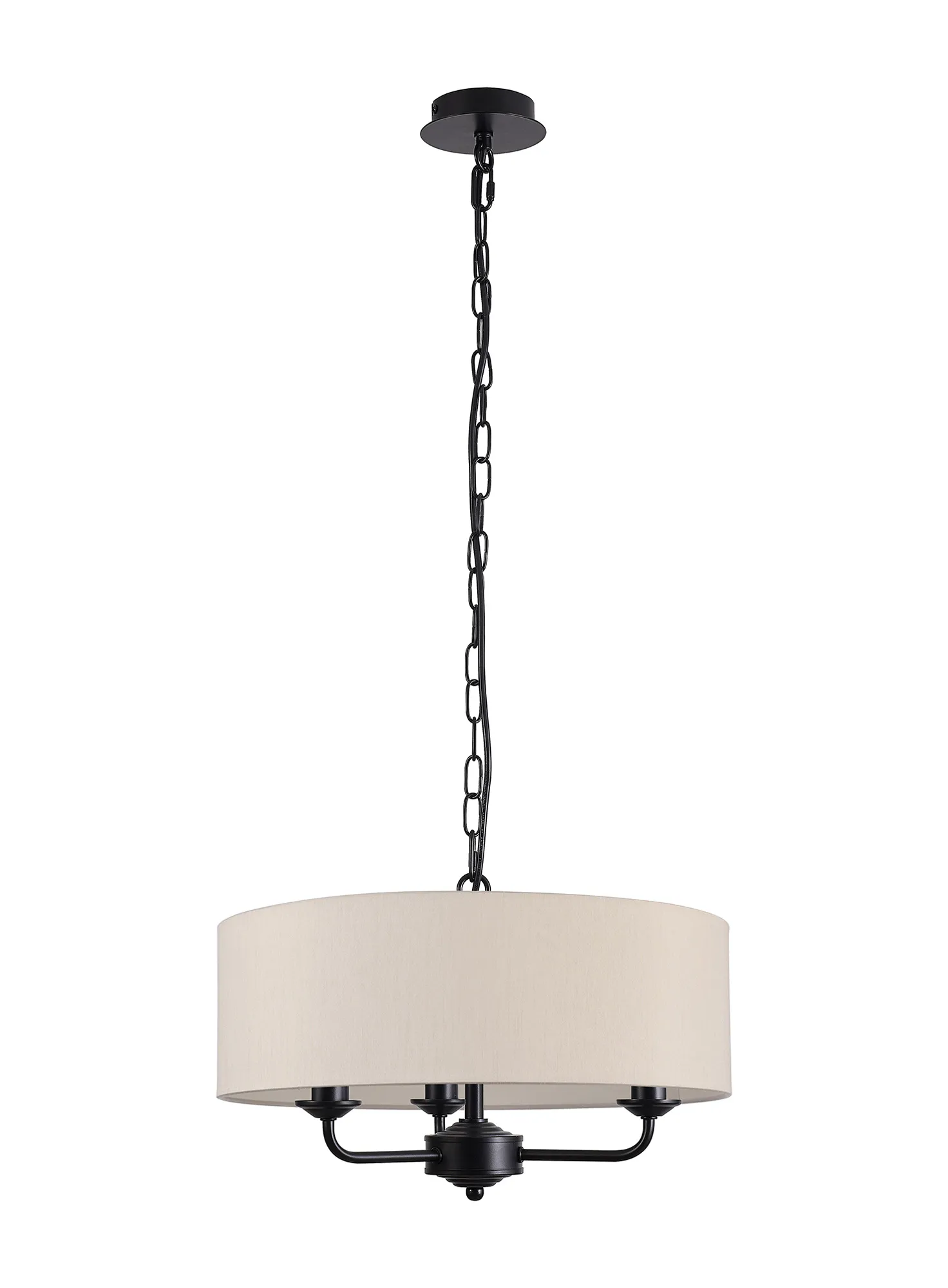 Banyan 45cm 3 Light Pendant Matt Black, Nude Beige/Moonlight DK1019  Deco Banyan MB NU